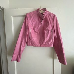 Wilson’s Leather Barbie Pink Genuine Leather Biker Jacket size M